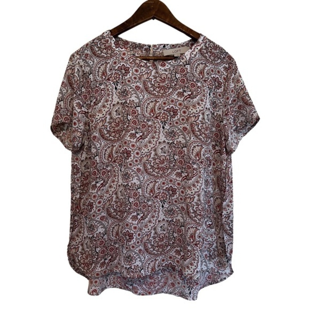 NWOT - Women's Small LOFT by Ann Taylor Boho Paisley Tee - Picture 3 of 8